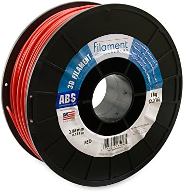 Filament Express 3DT288ABS02-01 ABS 3D Printer Filament, Spool, 3 mm Diameter, Red