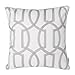 Mika Home Cotton Embroidery Geometric Links Accent Decorative Throw Pillow Cover Sofa Cushion Case for 18X18 inserts Grey White
