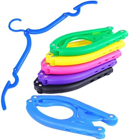 JCJTECH 10 Pack Portable Foldable Hangers for Travel Folding Magic Mini Non Slip Hangers Clothes Drying Rack with Anti-slip Groove