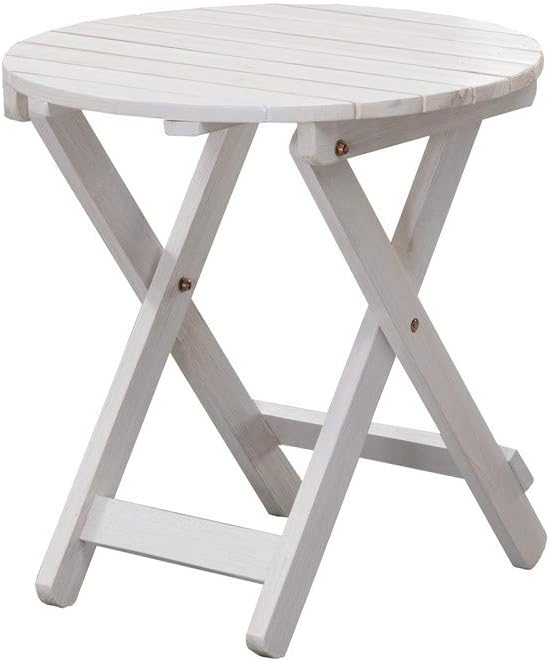 B&Z KD-41N Adirondack Round Portable Outdoor Folding Side Table Rustic Brown : Garden & Outdoor