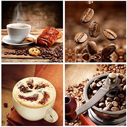 The Decor Shop - Canvas Prints Warm Coffee Photos on Canvas Wall Art Stretched and Framed Modern Decor Paintings Giclee Artwork for Dinning Room Decoration Coffee Berry 12x12inch