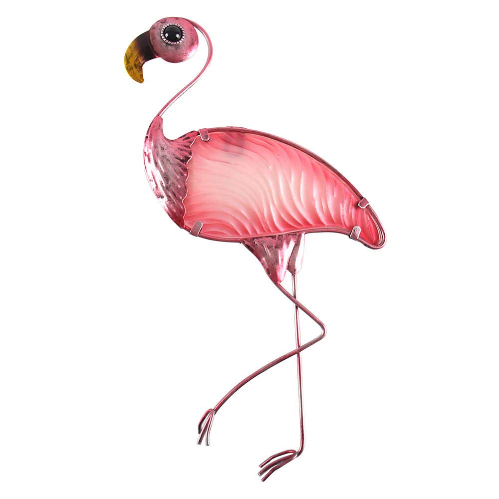 Liffy Flamingo Wall Decor Bathroom Metal Outdoor Hanging Art Glass