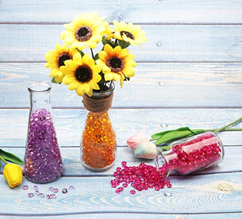 Meching Acrylic Diamonds Crystals 11OZ(1100 PCS) Bottle Round Diamond Crystals Treasure Gems for Table Scatters, Vase Fillers, Event, Wedding, Birthday Decoration Favor, Arts & Crafts (Blue)