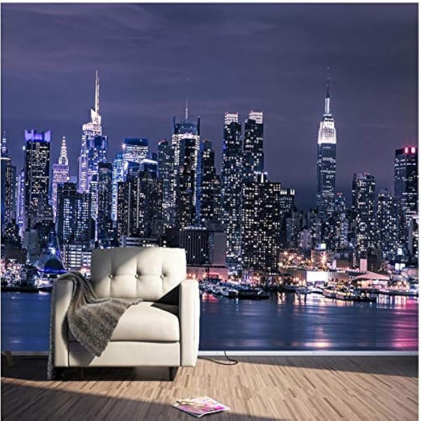 Xbwy 装飾壁画 モダンニューヨーク市夜景写真壁画壁紙リビングルームktvバーカフェレストラン