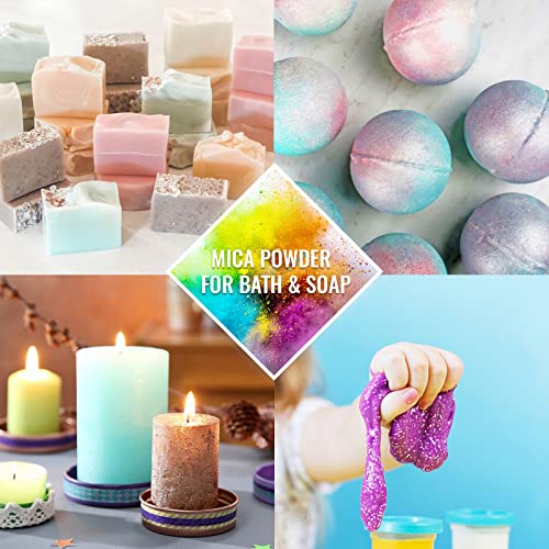 SAPBOND Mica Powder for Epoxy Resin , 30 Colors Mica Pigments , 10.5 oz
