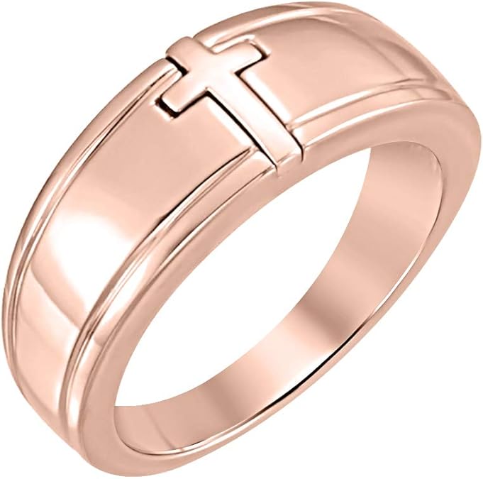 Men's Cross Ring 18K Gold Over 925 Sterling Silver Amazon.co.uk Jewellery