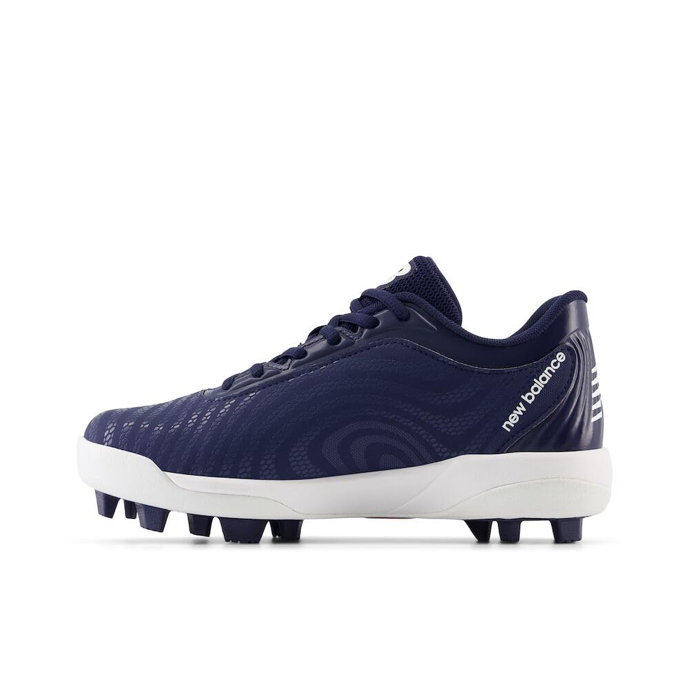 Photo 1 of **NEED A MAJOR CLEANING** New Balance Boy's 4040 V7 Rubber-Molded Baseball Shoe, Team Navy/Optic White, 4.5 Big Kid