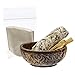 Alternative Imagination Soapstone Smudge Bowl Kit with 1 California White Sage Smudge Stick, 2 Palo Santo Smudge Sticks, and 1/2 lb of White Sand (Deluxe)