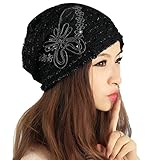 Winhurn Women's Winter hat Lace Butterfly Beanie Lady Skullies Turban Cap