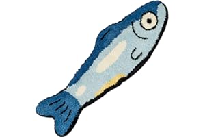 Cute Fish Bath Mat Non-Slip Absorbent Bathroom Rug Fish Shape Soft Washable Bath Mat Bathroom Floor Mat Shower Rug Door Mat C