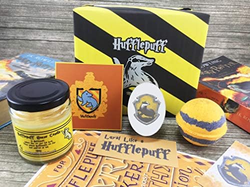 Harry Potter Gifts - Hufflepuff House Gift Set - Hogwarts Wizard - Handmade Bath Bomb - Candle - Handmade Soap - Free Spirit Bath and Body