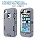 ULAK iPhone 4 Case,iPhone 4S Case, Knox Armor Shockproof Heavy Duty Combo Hybrid Defender High Impact Body Rugged Hard PC & Silicone Case Protective Cover for Apple iPhone 4 4S (Grey+Black)