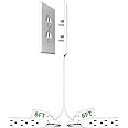 Sleek Socket Original & Patented Ultra-Thin Outlet Concealer with Cord Concealer Kit, Flat Extension Cord with Multi Outlets Power Strip, Ideal for Home Improvement, Hide Bulky and Messy Cords