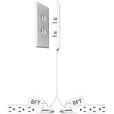 Sleek Socket Original & Patented Ultra-Thin Outlet Concealer with Cord Concealer Kit, Flat Extension Cord with Multi Outlets 