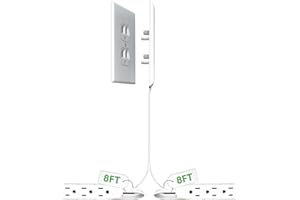 Sleek Socket Original & Patented Ultra-Thin Outlet Concealer with Cord Concealer Kit, Flat Extension Cord with Multi Outlets 
