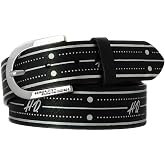 Harley-Davidson Women's Out of Line Foiled Genuine Leather Belt, Polished Nickel