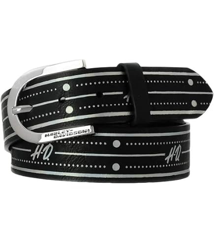 Harley-Davidson Women\'s Horseshoe Shiny Studded Genuine Leather Belt, Black RARE Harley-Davidson Women main image 3