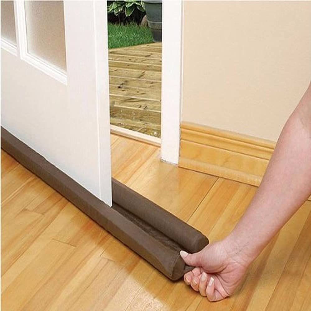 Pack of 2 Door Window Draught Excluder, Twin Draft Guard Draught Excluder Dual Draft Stopper Energy Saving Insulating Cold Air Wind Dust Blocker Sealer Stopper (Dual Draft Guard)