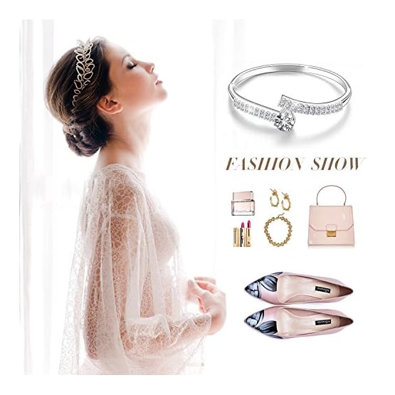 Menton-Ezil-Love-Encounter-Swarovski-Crystals-Bangle-Bracelets-White-Gold-Plated-Adjustable-Hinged-Jewelry Menton-Ezil-Love-Encounter-Swarovski-Crystals-Bangle-Bracelets-White-Gold-Plated-Adjustable-Hinged-Jewelry