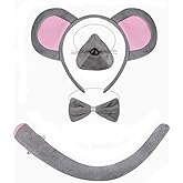 Kirei Sui Kids Chef Gray Mouse Headband Tail & Bowtie 4pcs Set Costume