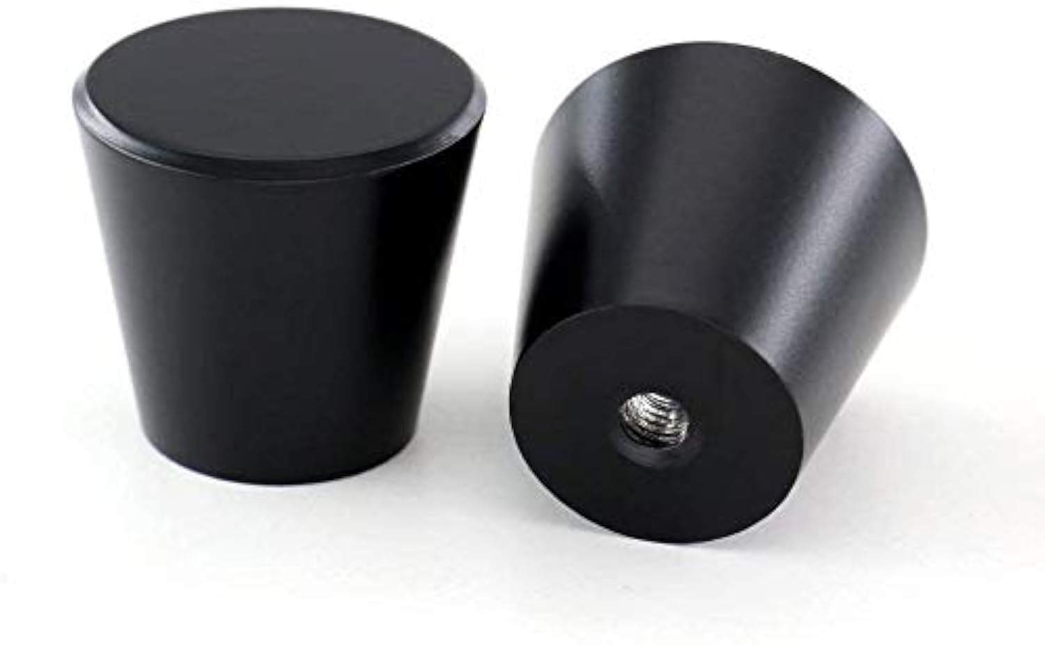 LONTAN 10 Pack Black Cylinder-Shaped Cabinet Knobs for Dresser Drawers - Aluminum Alloy Cupboard Handles for Kitchen