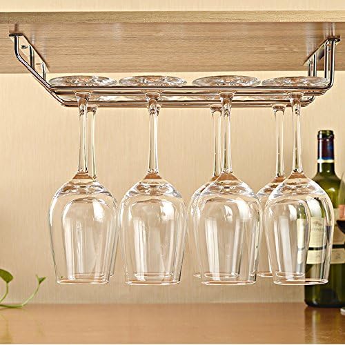 New Wine Glass Rack Chrome Holder Under Cabinet Stemware Hanger Shelf Bar Kitchen