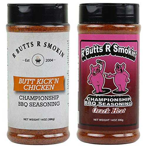 R Butts R Smokin 14oz Ozark Heat & Butt Kickn Chicken Championship BBQ Seasoning