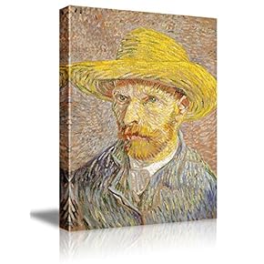 Self Portrait a Straw Hat Vincent Van Gogh...