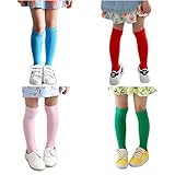 Deer Mum Kids Children Girls Cotton Knee High Socks Tube Socks (3Y-6Y, set 5)