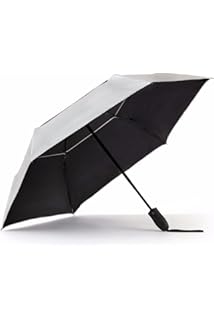 a lightweight umbrella that protects the user from the sun