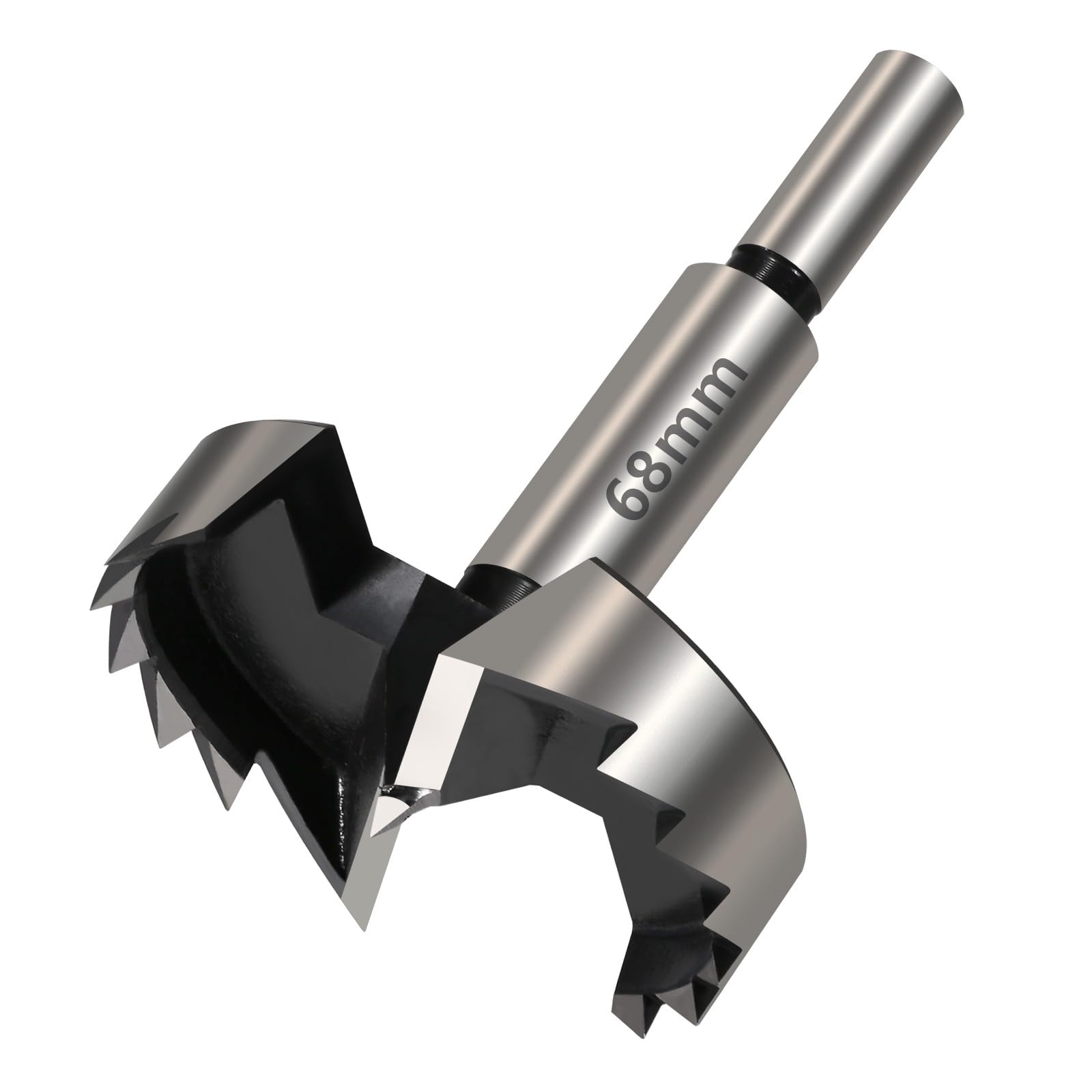 Vearter 68mm Forstner Drill Bit, High Carbon Steel Multi-Tooth Woodworking Tools Forstner Bits with Round Shank, Hinge Drill Bit for Solid Wood, MDF, Plastic, Particleboard, Plywood