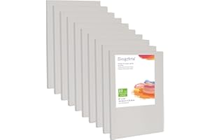 Zingarts Canvases for Painting 8x10Inch 10-Pack,100% Cotton Primed Painting Canvas Panels, Stretched Canvas Boards is for Professionals,Students & Kids, for Acrylic Paint, Oil, Watercolor, Gouache