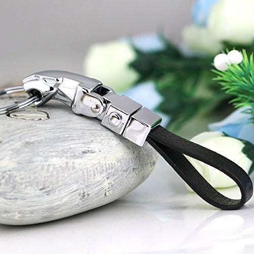 Maycom Detachable Jaguar Panther Leopard Genuine Leather Clip on Belt Keyring Keychain Key Chain Ring Keyfob Keyrings 84027-1