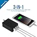 Sabrent Quick Charge 3.0 [UL Certified] 30W 3-Port Wall USB Rapid Charger. Smart USB Charger with Auto Detect Technology [Black] (AX-QCS3)
