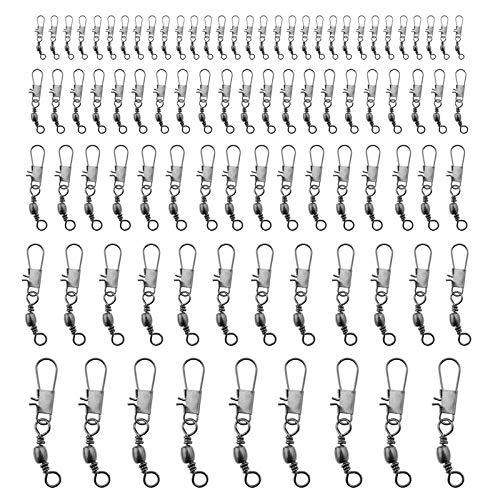 YINETTECH 300 Stücke Barrel Snap Wirbel Angeln Stecker mit Aufbewahrungsbox 6 8 10 12 14 Sicherheit Köder Leine…