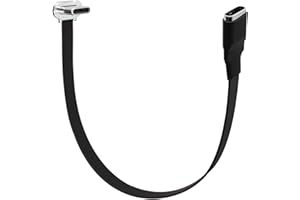 Right Angle USB C Flat Extension Cable 90 Degree USB C Male to Female Fast Charge Data Cord for Power Banks Phone(6.3in/160mm
