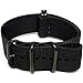 DaLuca Ballistic Nylon Military Watch Strap - Black (PVD Buckle) : 24mm