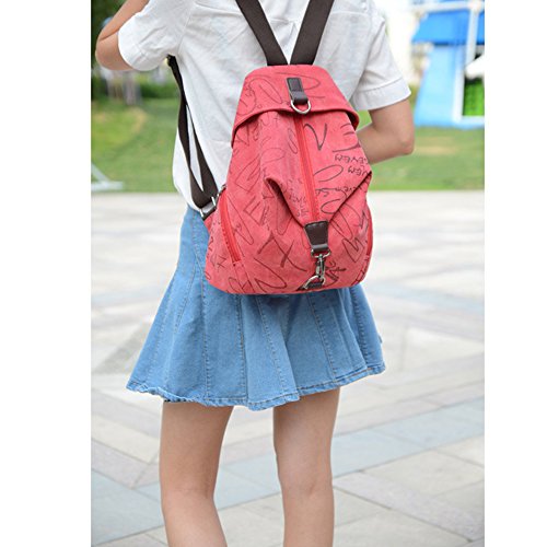 image for MiCoolker Canvas Backpack Sports Shoulders Bag Classic Vintage Student