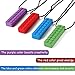 3 Pack Sensory Chewing Necklace for ADHD, Teething, Autism, Biting, Oral Motor Chewy Stick/Tube Toy Jewelry for Boys, Girls, Adults, Toddlers(Blue, Green, Purple) by Accmor
