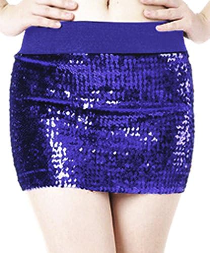 Women's Sparkling Sequins Stretch Mini Skirt Club Dress Clubwear