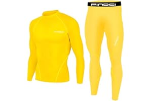 BADHUB Sports Running Set for Men,Compression Shirt + Pants Skin-Tight Long Sleeves Quick Dry Fitness Tracksuit Gym