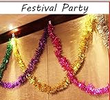 6Pcs 2M 6.5Ft Tinsel Garland Ceiling Decorations Hanging Ornaments