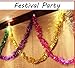 sunyou 6Pcs 2M 6.5Ft Festival Wedding Party Christmas Tinsel Garland，Classic Thick Colorful Reflections Shiny Sparkly Soft Hanging Tinsel Ornaments Ceiling Decorations，6 Colors
