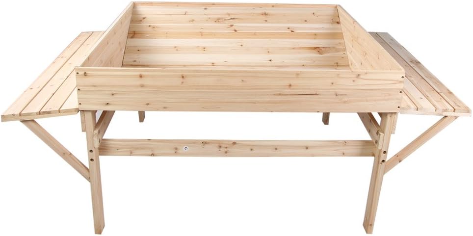 VH FURNITURE Flower Elevated Planter Durable and Heavy Duty Outdoor Garden Raised Bed for Summer, 6'4'2.5, White