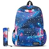 School Bag Galaxy Backpacks for Boys Girls With Pen Bag