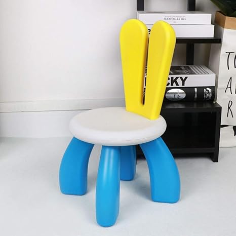 Amazon Com Wuzhengzhijia Child S Back Chair Plastic Padded Rabbit Building Block Chair Baby Bench Kindergarten Children Plastic Stool Color Blue Furniture Decor