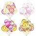 60 PCS Balloons Unicorn Party Balloons Decorations 12 Inches Golden/Purple Paper Confetti,Rose Gold/Pink Latex Balloons for Party Girls Baby Shower Birthday Decoration Supplies