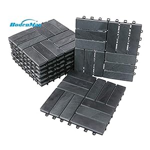 BodenMax Naturstein Klick Schieferfliesen | Barock Muster | 30cm x 30cm