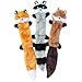 ZippyPaws - Skinny Peltz No Stuffing Squeaky Plush Dog Toy, Fox, Raccoon, and Squirrel - Large primary