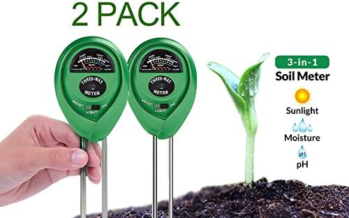 Dodoshop 2Pack 3-in-1 Soil pH Meter Moisture Meter Light Test Kit Great for Garden,Lawn,Farm,Plants, Gardening Tools, Indoor Outdoors Plant Care Soil Tester (No Battery Needed)
